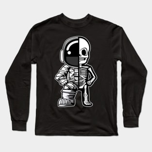 Astronaut Half Skeleton Long Sleeve T-Shirt